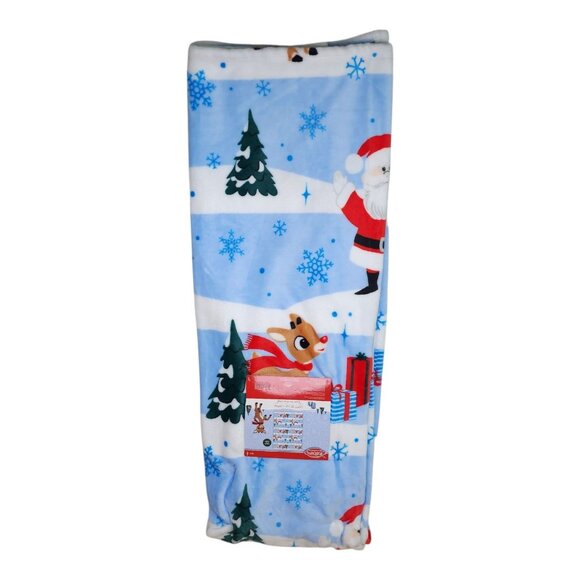 Rudolph Red-Nosed Reindeer Soft Plush Throw Blanket 50" X 70" Christmas Holiday - Picture 9 of 9